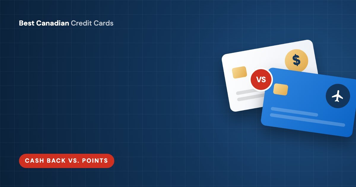 Illustration of a cash back credit card and a travel rewards credit card side by side